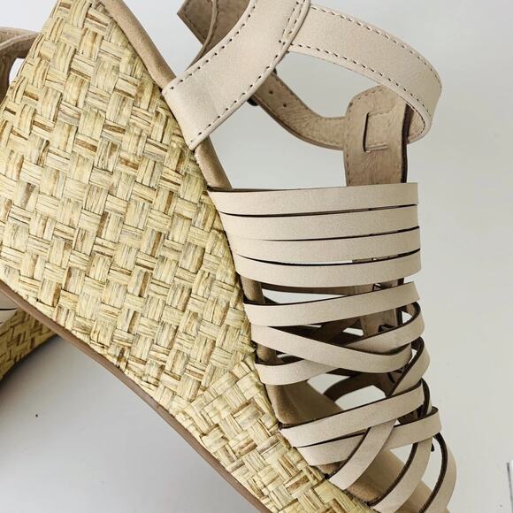 Rampage Women's Joann Espadrille Wedge Weave Vegan Sandals Ankle Strap Nude 9.5 - Picture 5 of 9